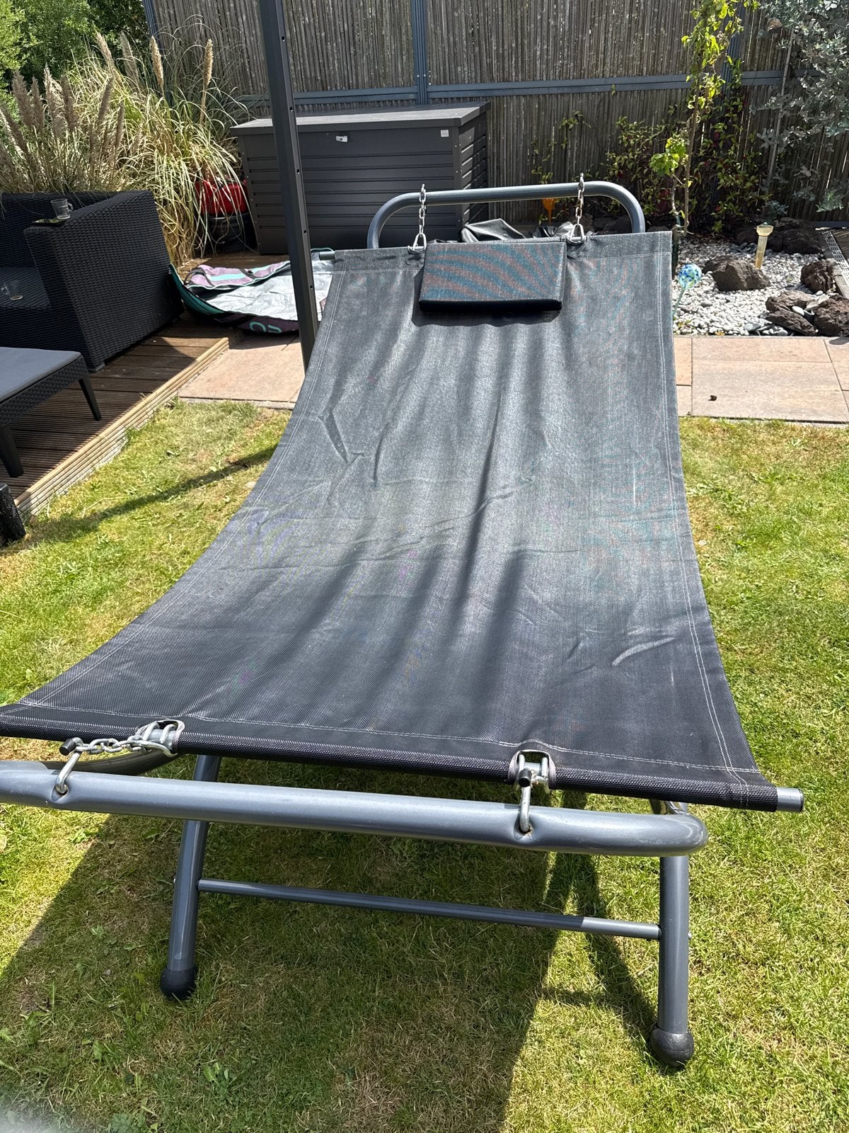 Gebruikte ruime hangmat met standaard voor buiten, Ophalen, Gebruikt, Meerpersoons, Met standaard
