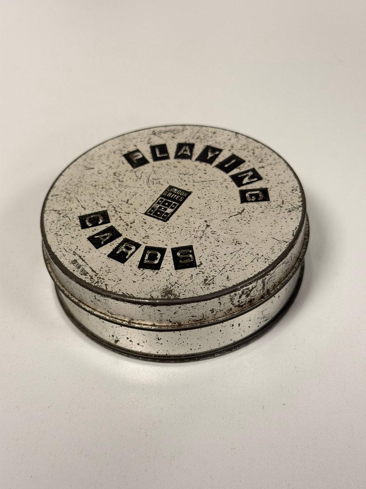 Zeldzaam Lagoon Game Ronde kaarten Speelkaarten Vintage Blik, Ophalen of Verzenden, Zo goed als nieuw, Speelkaart(en)