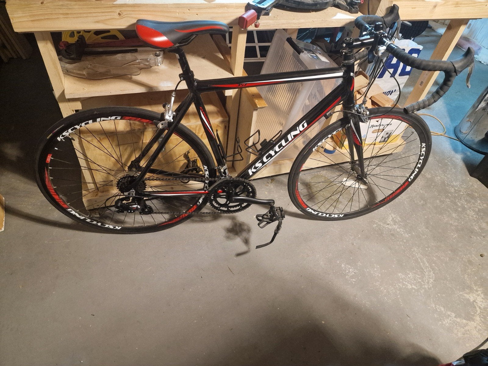 KS Cycling Racefiets - Zwart/Rood, 28 inch, Gebruikt, Velgrem, Aluminium