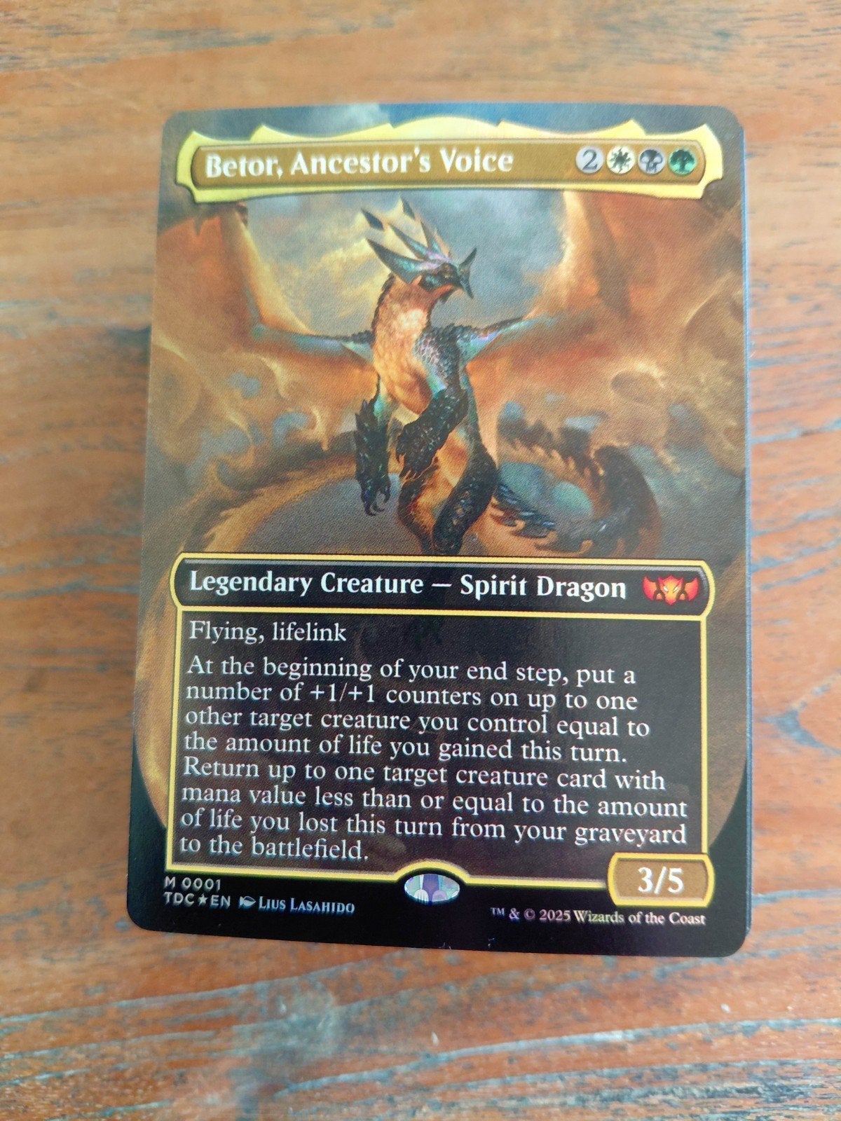 Mtg commander deck betor life gain dragon wit zwart groen, Ophalen of Verzenden, Zo goed als nieuw, Speeldeck