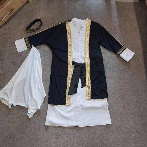 Zwarte/witte Arabische Kostuum, Maat M/L, Kleding | Dames, Ophalen of Verzenden, Zo goed als nieuw, Wit