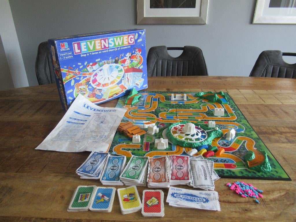 Compleet spel levensweg van MB., Hobby en Vrije tijd, Gezelschapsspellen | Bordspellen, Zo goed als nieuw, Ophalen of Verzenden