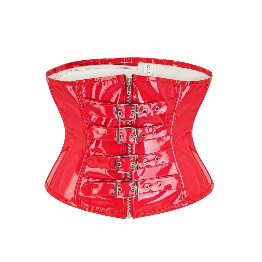Rood dames lak korset met riempjes glanzend glimmend leren, Verzenden, Rood, Body of Korset