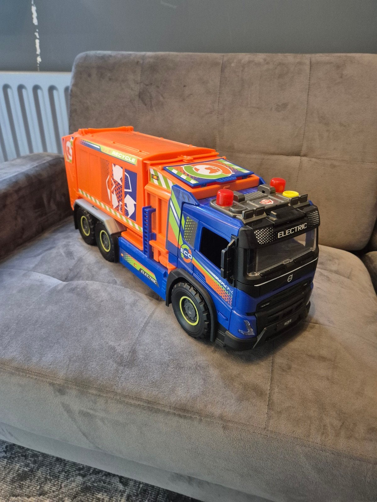 Dickie Toys Vuilniswagen met Licht en Geluid, Ophalen, Gebruikt