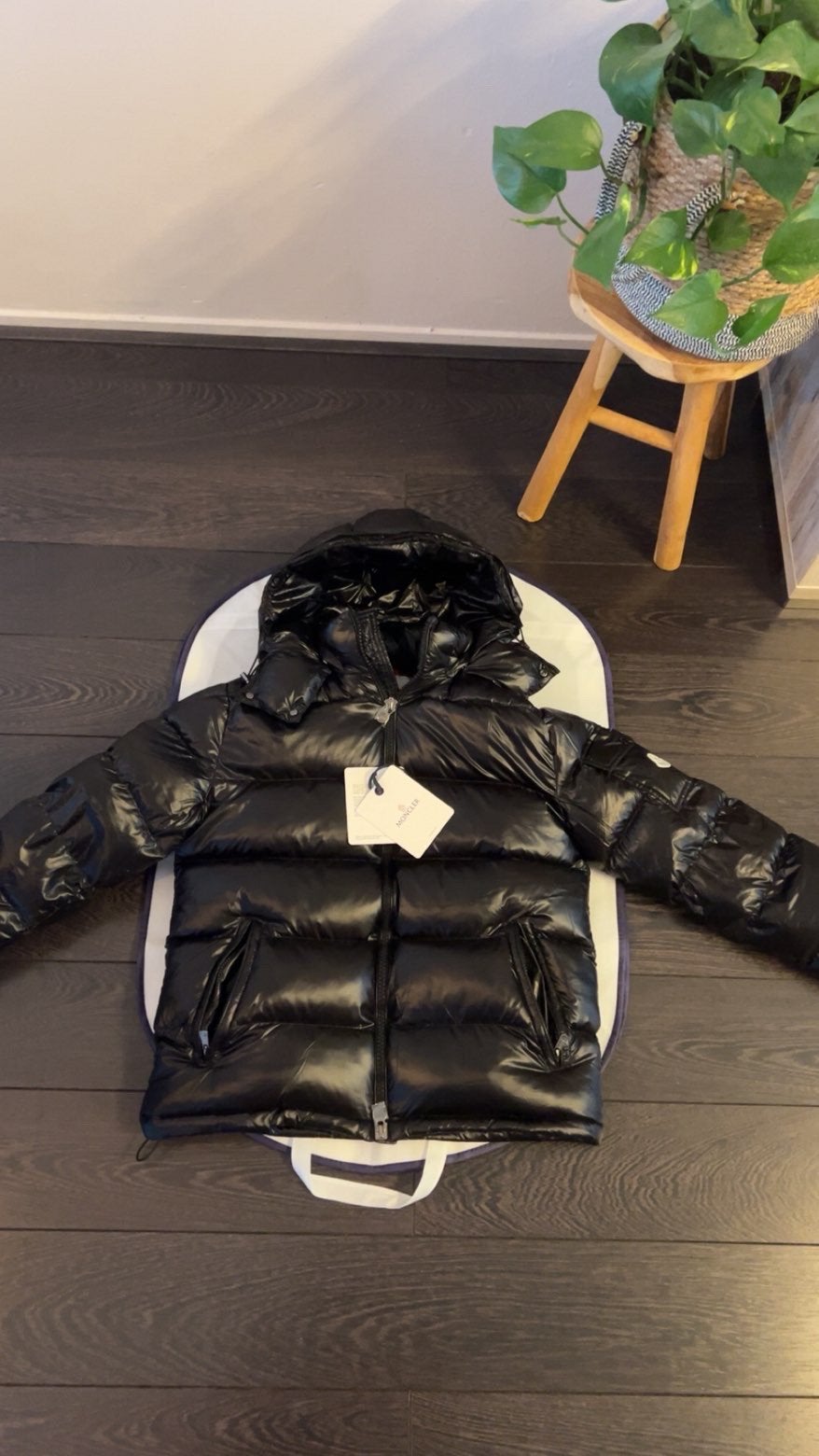 Moncler maya jas, Ophalen of Verzenden, Nieuw, Maat 52/54 (L), Zwart