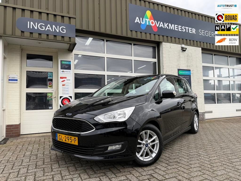 Ford Grand C-Max 1.0 Trend|Airco|Trekhaak|NAP|, Auto's, Ford, 745 kg, Gebruikt, Zwart, Origineel Nederlands