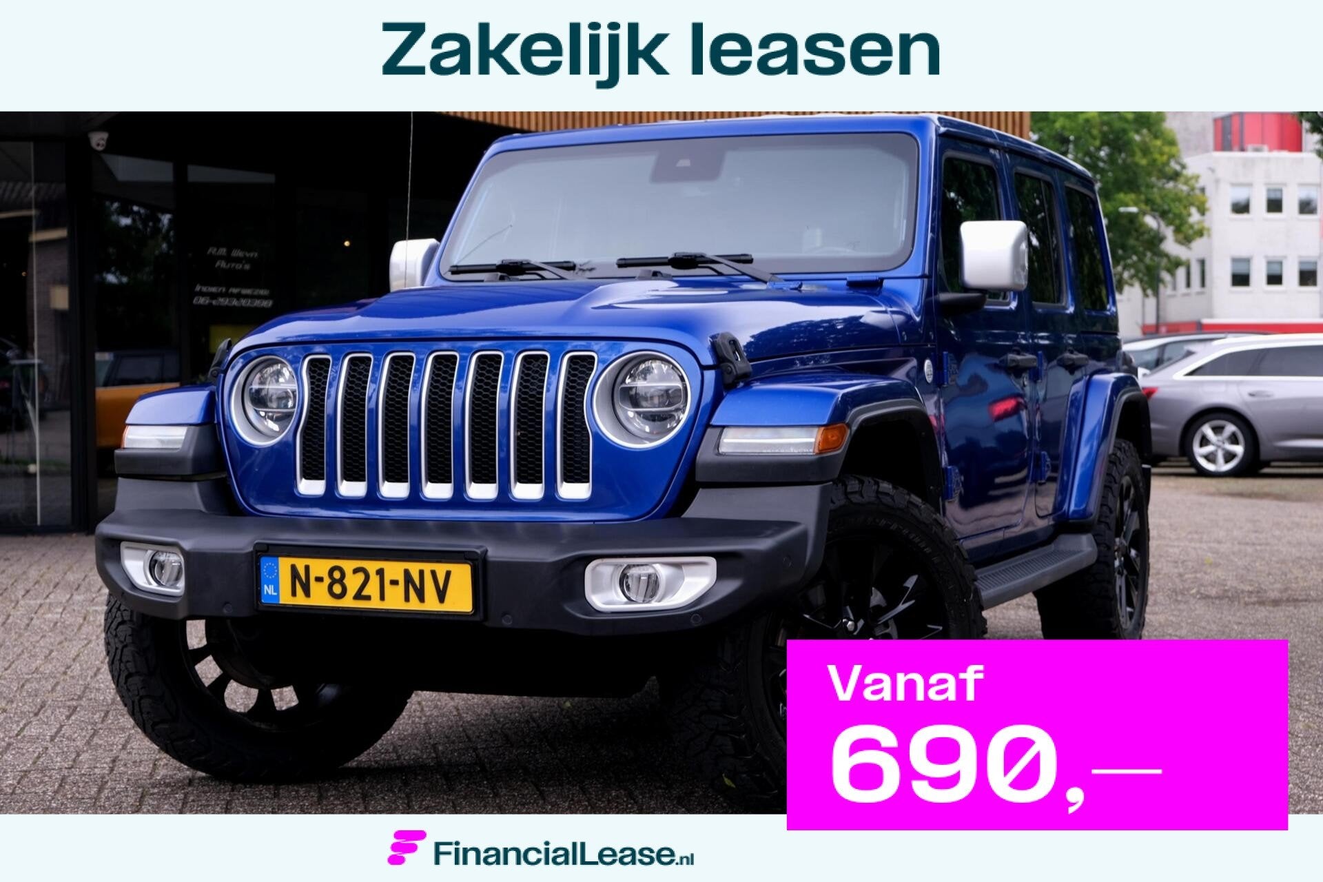 Jeep Wrangler Unlimited 2.0T Sahara|Rijklaar!|Overland|ACC|C, Automaat, 4 cilinders, Cabriolet, Blauw