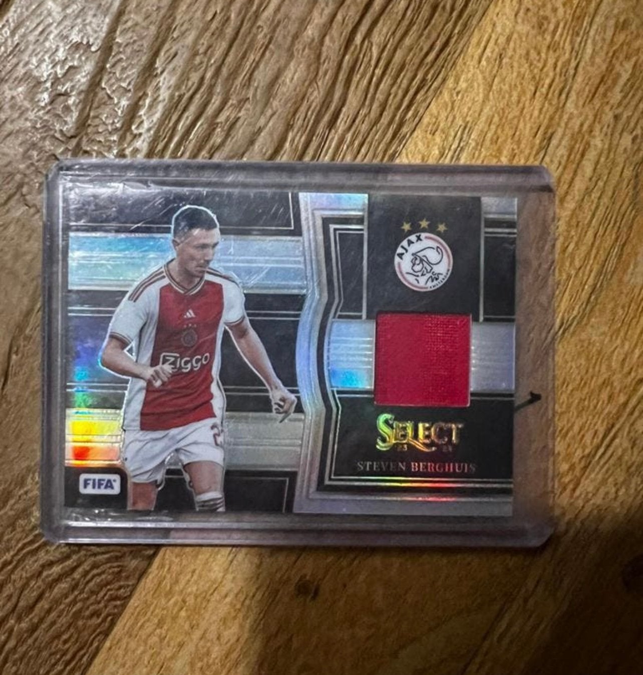 Steven Berghuis player worm patch card relic Ajax, Ophalen of Verzenden, Zo goed als nieuw, Plaatje