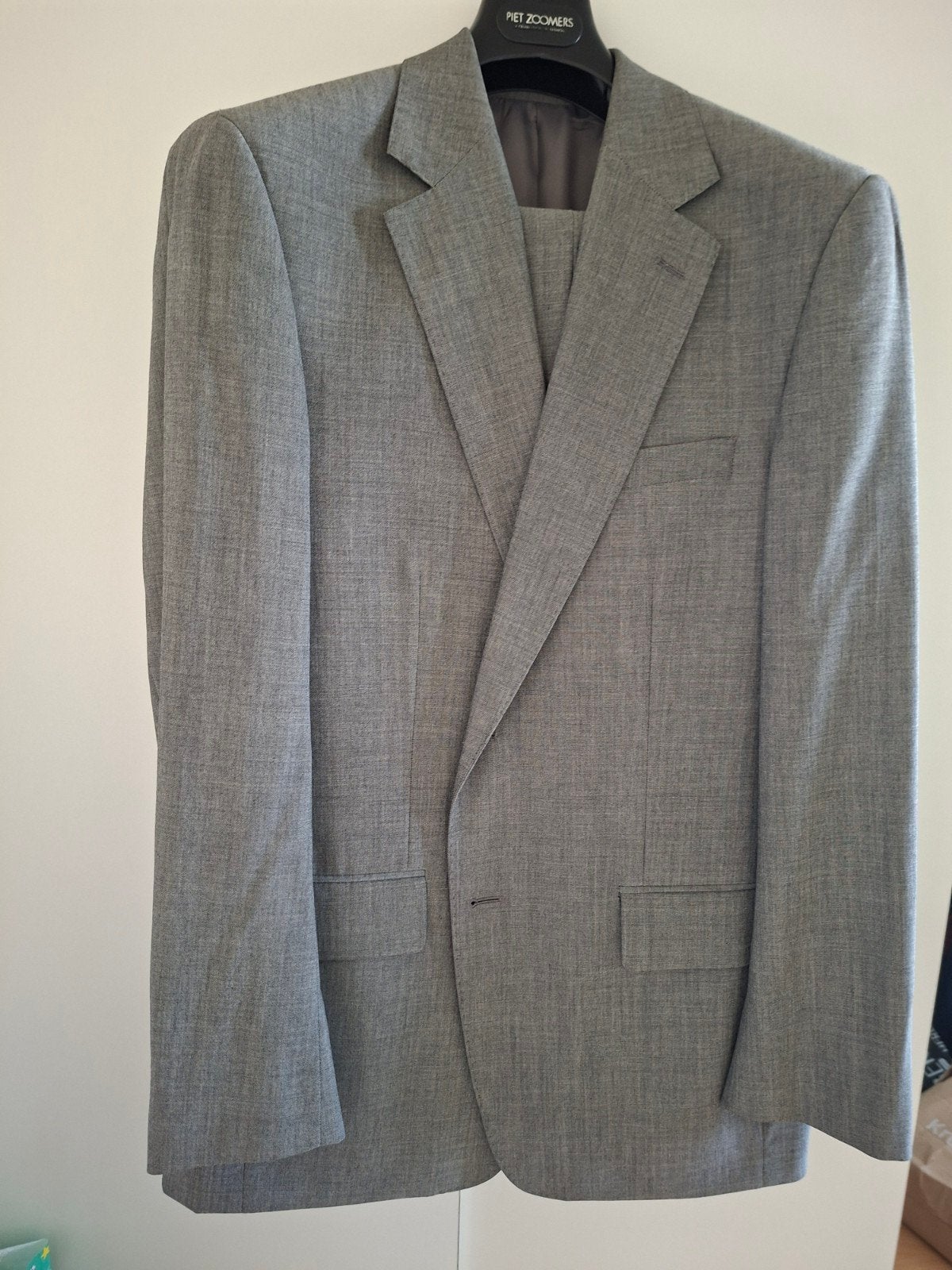 Piet Zomers herenpak - Grijs - Maat 52 (L), Kleding | Heren, Ophalen, Maat 52/54 (L), Piet Zomers, Zo goed als nieuw