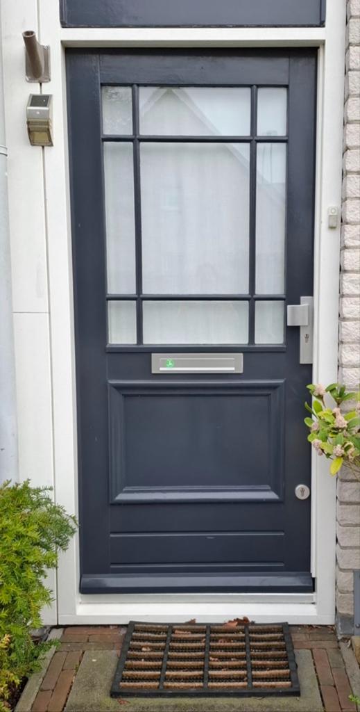 Hardhouten voordeur met glas 93 x 201.5cm, Doe-het-zelf en Verbouw, Ophalen, 80 tot 100 cm, Buitendeur, 200 tot 215 cm