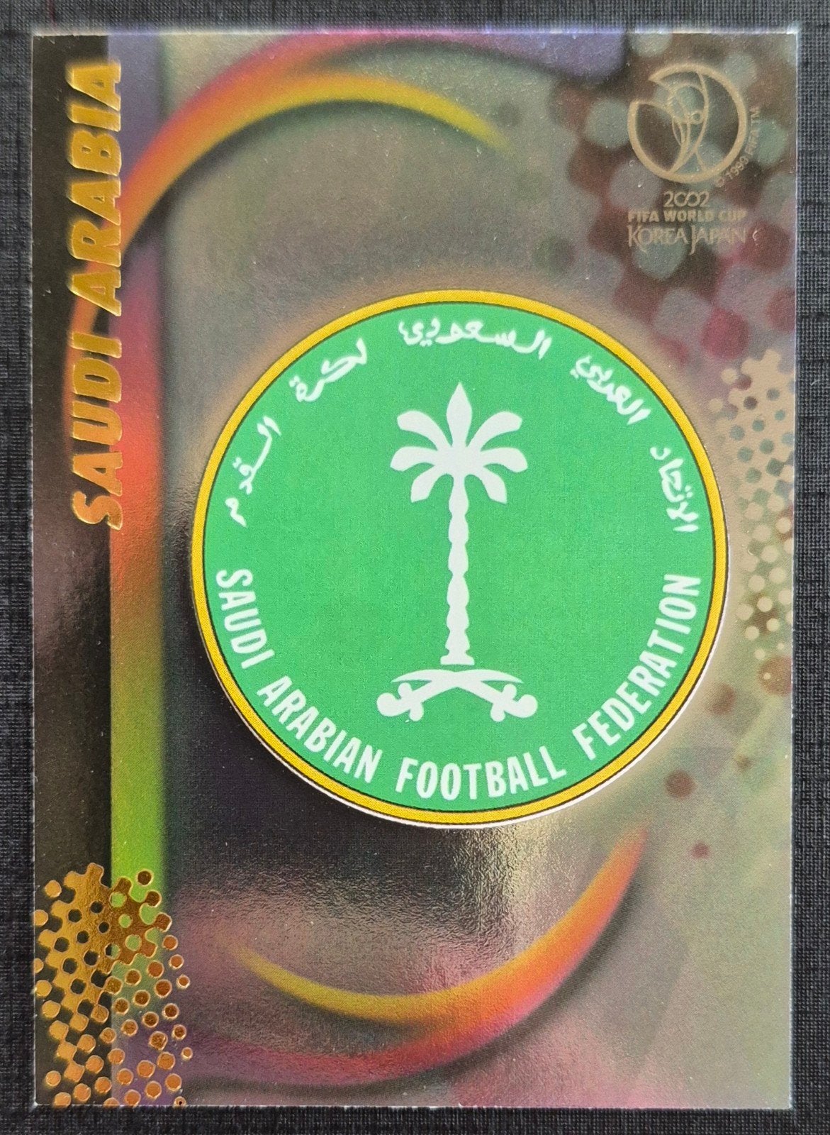 Panini embleem voetbalbond Saudi-Arabië, WK 2002, Ophalen of Verzenden, Zo goed als nieuw, Buitenlandse clubs, Poster, Plaatje of Sticker