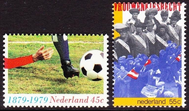 1182 - 1183 (jaar 1979) | 100 jaar voetbal in Nederland, Ophalen of Verzenden, Na 1940, Postfris