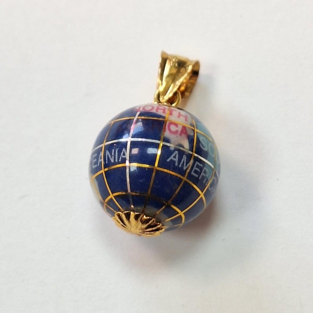 Vintage Wereldbol Hanger - ZILVER, Sieraden, Tassen en Uiterlijk, Kettinghangers, Gebruikt, Zilver, Overige kleuren, Overige voorstellingen