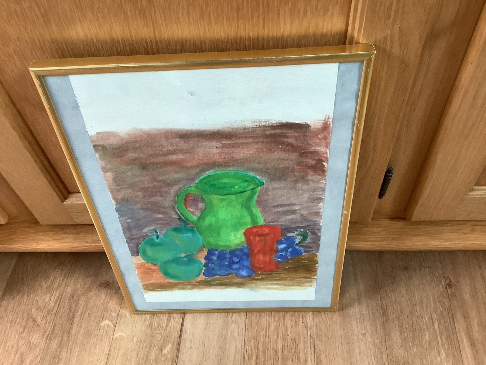 Stilleven met fruit en kan - Aquarel, Ophalen, Realistisch, Stilleven, Aquarel