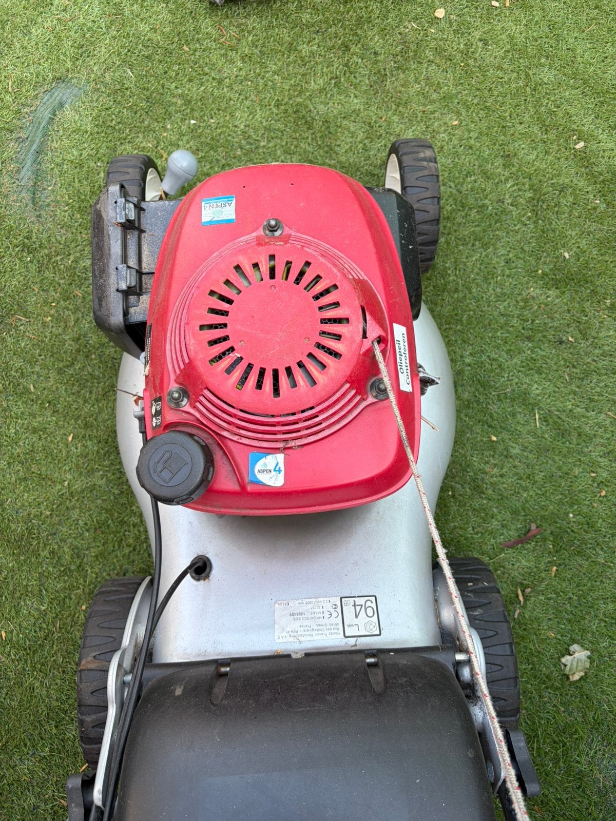 honda 4 takt starten en lopen, Tuin en Terras, Grasmaaiers, Ophalen, Zo goed als nieuw, 50 cm of meer