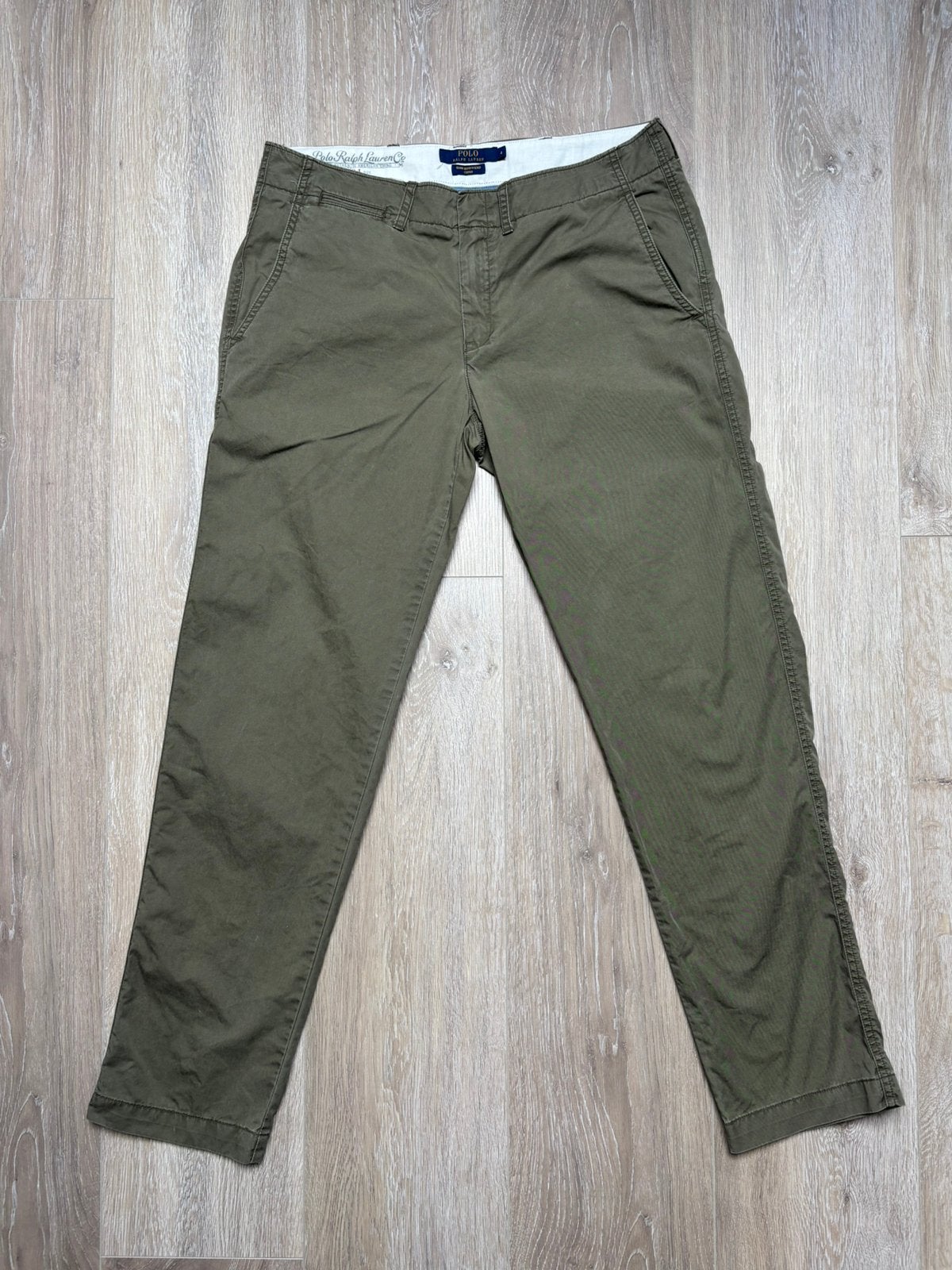 Ralph Lauren chino lange broek khaki RLT004 maat S, Ophalen of Verzenden, Zo goed als nieuw, Maat 46 (S) of kleiner, Groen