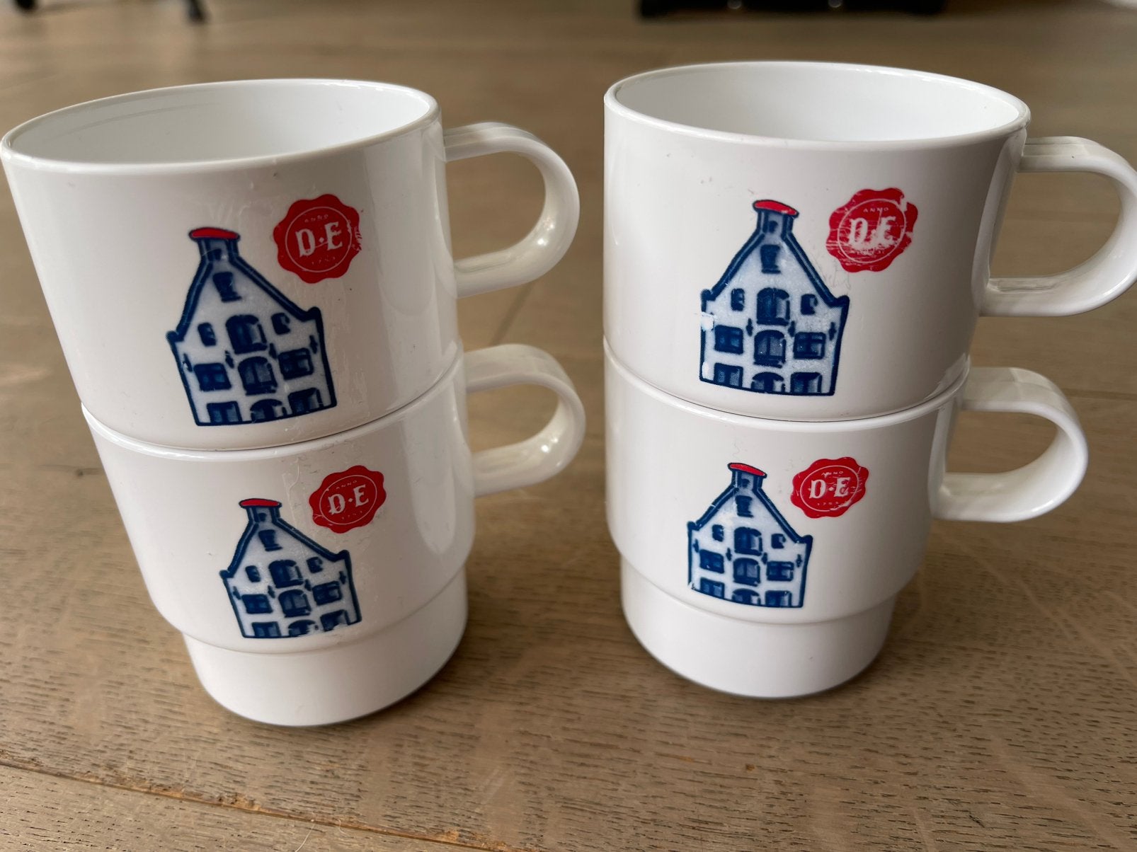 Mepal-Rosti espresso mokjes grachtenpandjes 4x, Overige materialen, Ophalen of Verzenden, Zo goed als nieuw, Overige stijlen