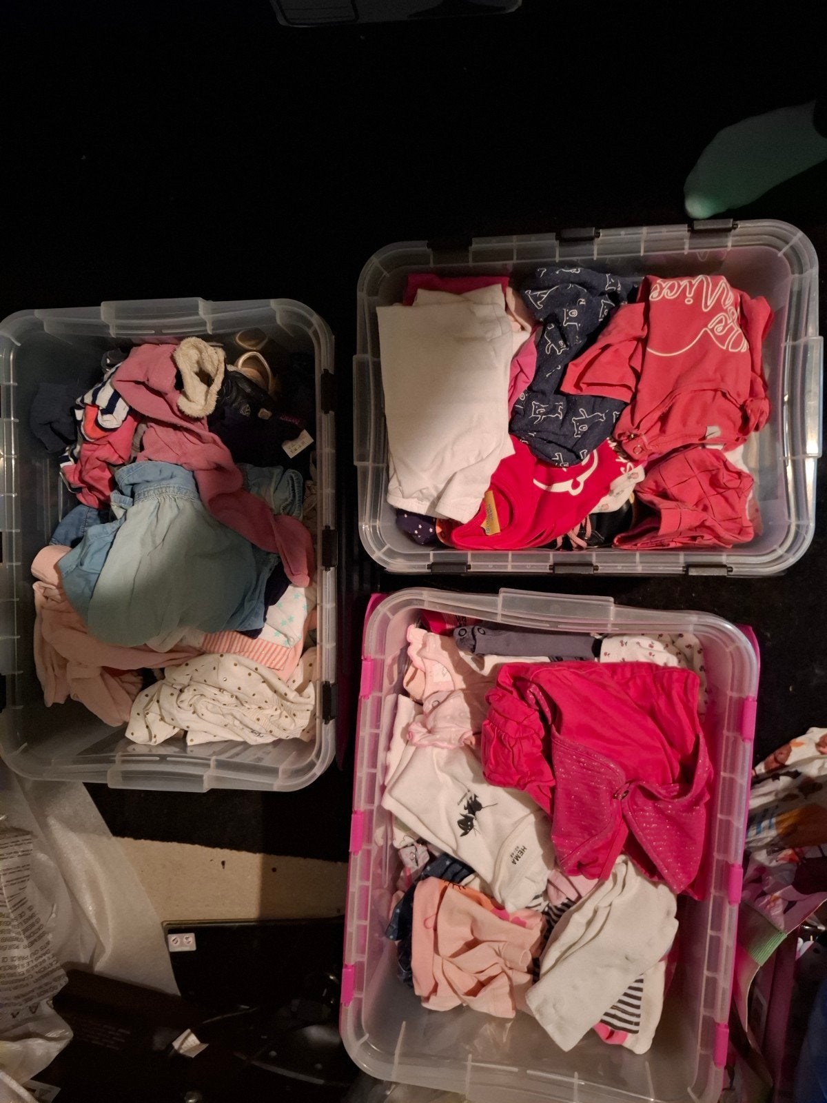 3 bakken meisjes kleding van maat 62 tot 86,92, Ophalen, Zo goed als nieuw, Maat 86