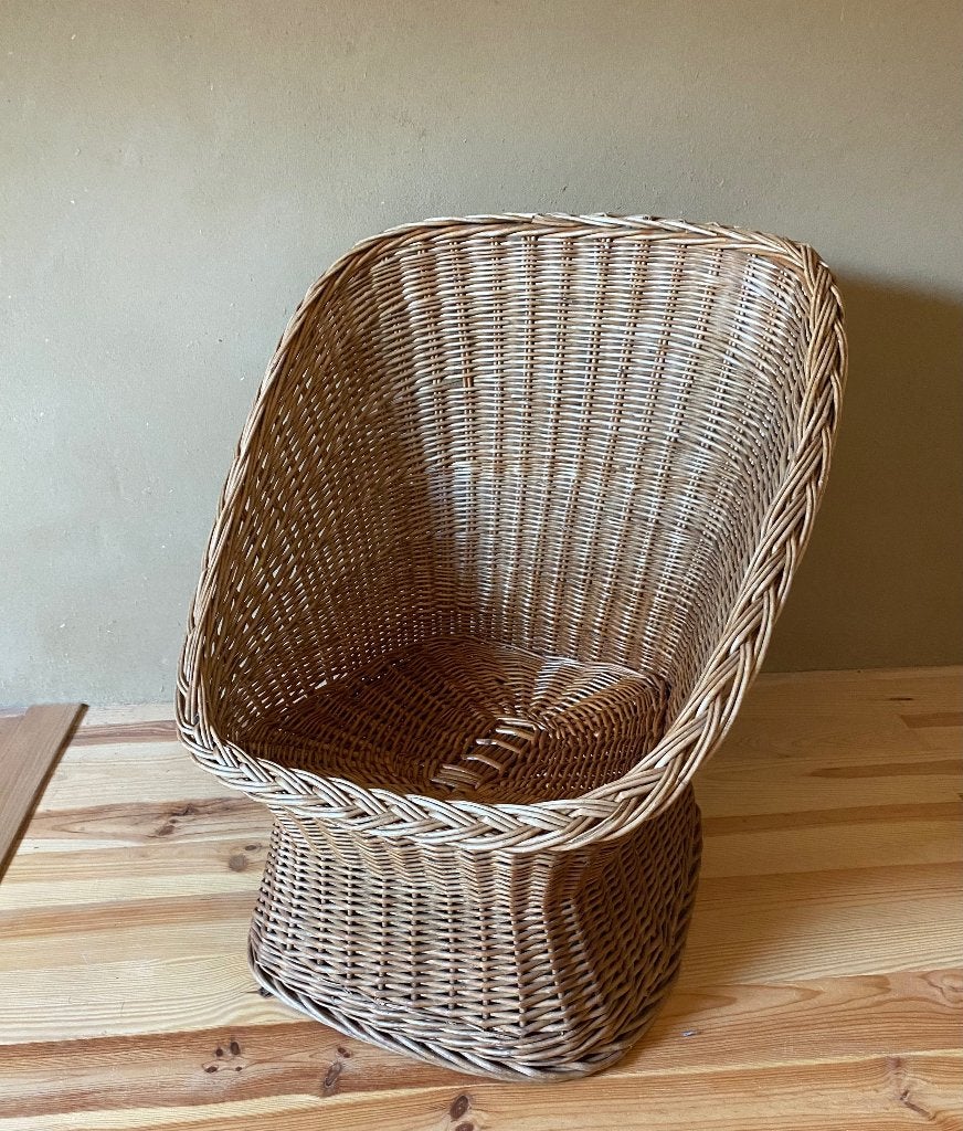Vintage Rotan stoel, Bruin, Riet of Rotan, Ophalen of Verzenden, Zo goed als nieuw