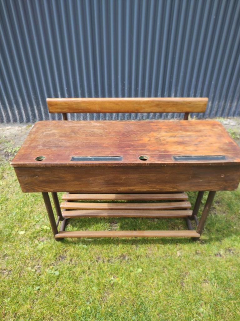 Nostalgische Oude Schoolbank - 42x110x66 cm, Ophalen