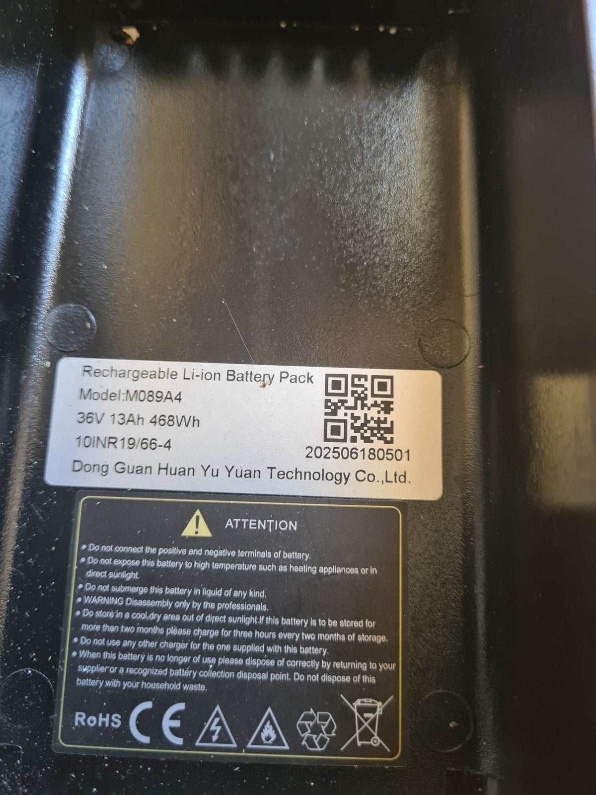CrossBoss E-bike Accu 36V 13Ah 468Wh Li-ion Batterij, Ophalen of Verzenden, Gebruikt