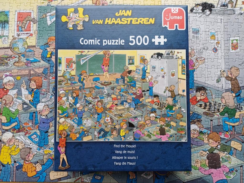 Puzzel 500 stukjes Jan van Haasteren Vang de muis, Ophalen of Verzenden, 500 t/m 1500 stukjes, Zo goed als nieuw, Legpuzzel