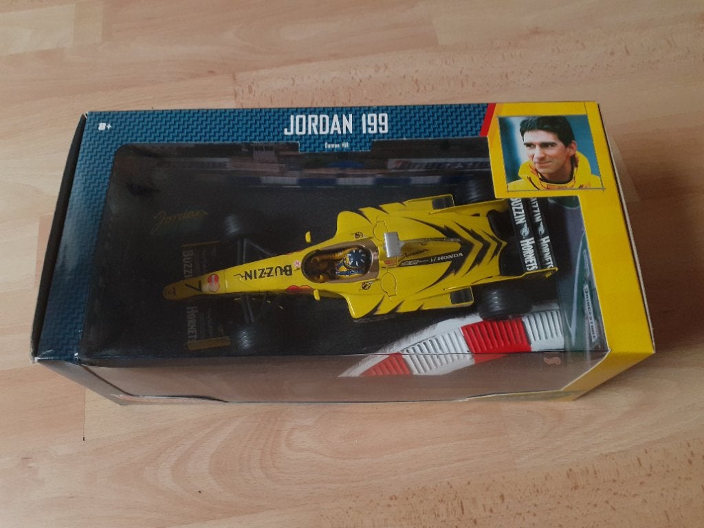 Jordan Honda 199 Damon Hill, Ophalen of Verzenden, Zo goed als nieuw, Motor, Hot Wheels