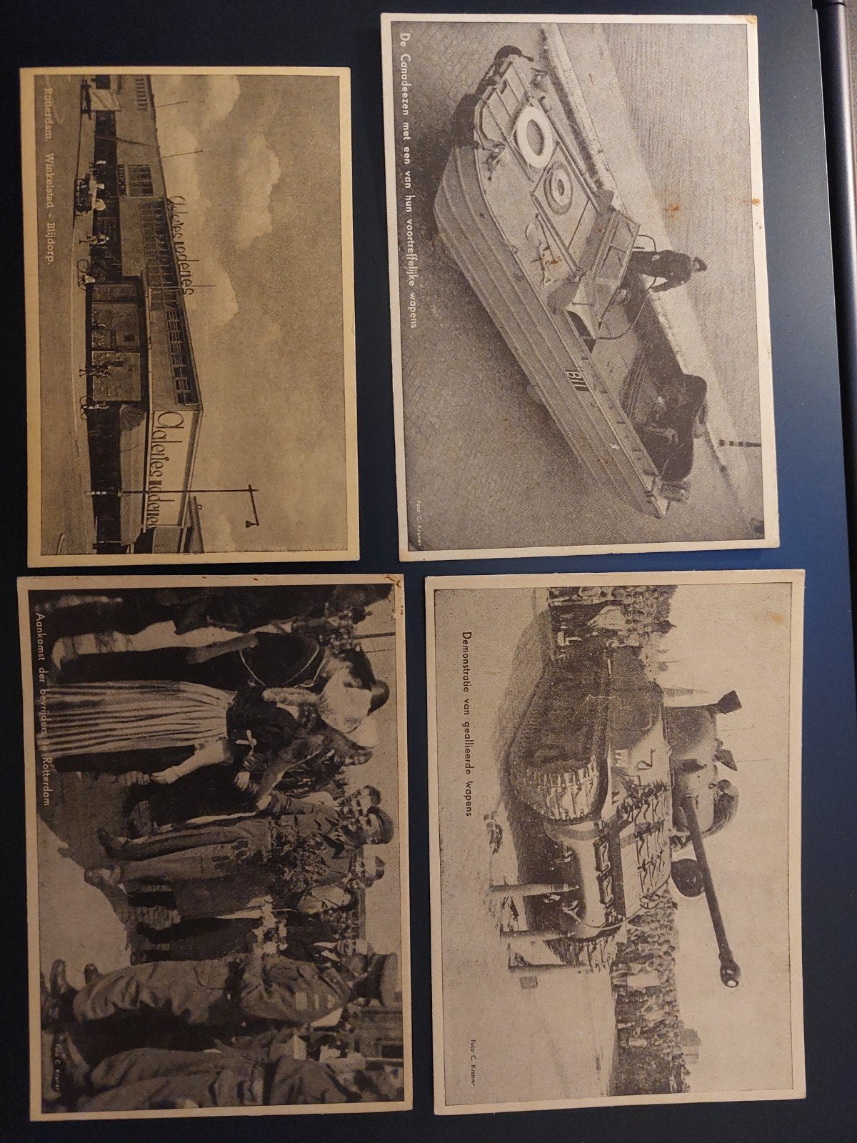 Set van 9 historische ansichtkaarten WOII Nederland, Verzamelen, Ophalen of Verzenden, 1940 tot 1960, Ongelopen, Zuid-Holland