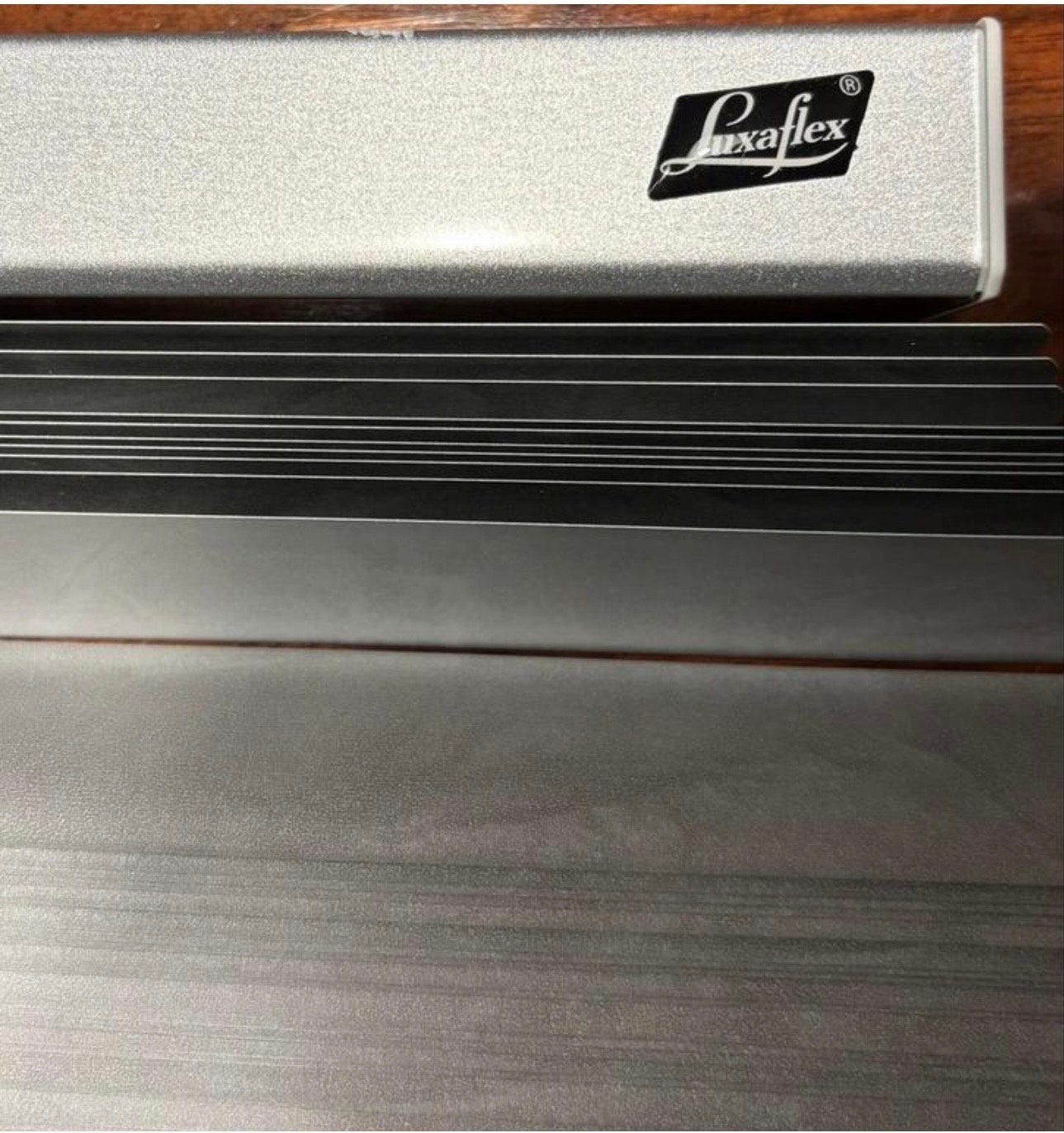 Luxaflex jaloezie zilvergrijs 150 x 115,5 cm, Huis en Inrichting, Ophalen, Jaloezie, Gebruikt, Zilver