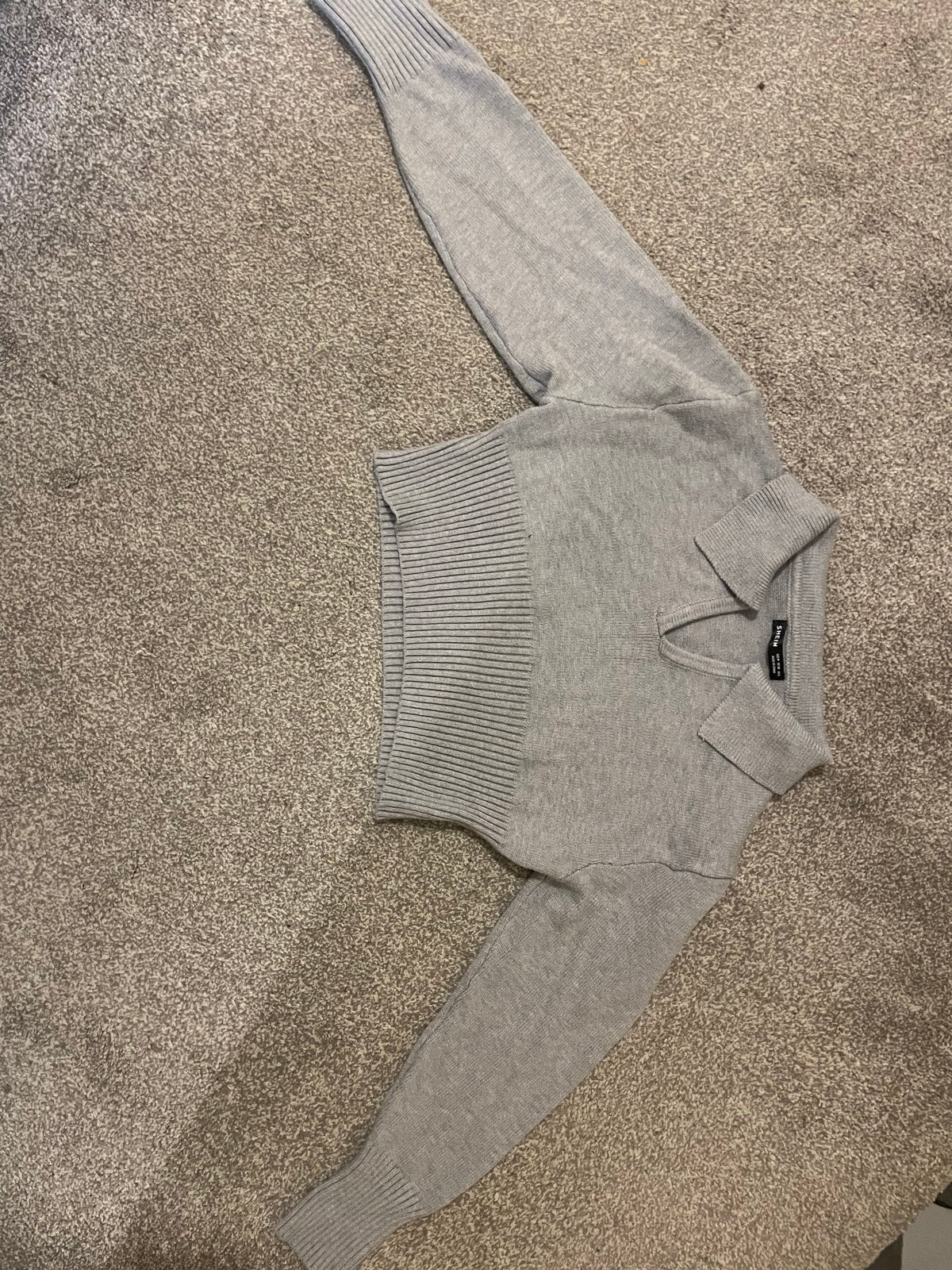 Shein Croptop truitje maat M, Kleding | Dames, Ophalen of Verzenden, Zo goed als nieuw, Maat 38/40 (M), Grijs