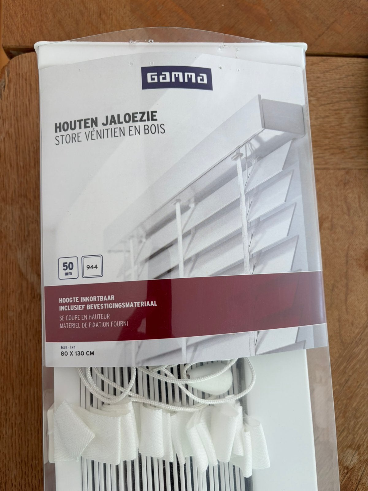 Nieuw Gamma Houten Jaloezie Wit, Huis en Inrichting, Stoffering | Gordijnen en Lamellen, Ophalen, Jaloezie, Overige merken, Wit