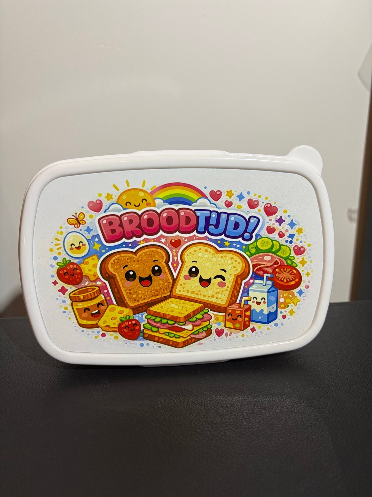 Nieuwe Broodtrommel 'Broodtijd' - Wit, Verzenden, Nieuw