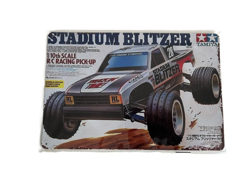 Tamiya Stadium Blitzer Boxart metalen bord 20x30cm nieuw, Ophalen of Verzenden, Nieuw, Overige schalen, Onderdeel