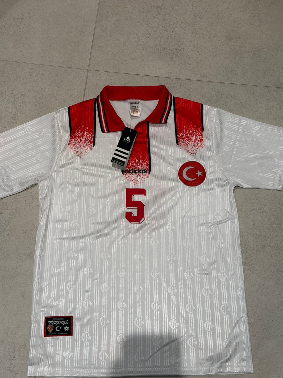 Turkije Turkiye 1998 retro kit TUGAY 5 maat L, Maat L, Verzenden, Nieuw, Shirt