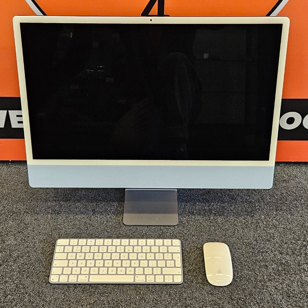 iMac 24 Inch 2021 Blauw - M1 8GB RAM 512GB SSD - Compleet, Computers en Software, Apple Desktops, Apple, Zo goed als nieuw, Support@apple.com