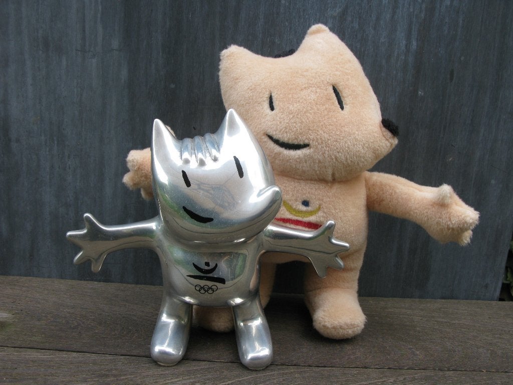 MARISCAL BEELD "COBY" OLYMPICS 1992 MASCOTTE, Zilver, Gemerkt, Beeld, Metaal