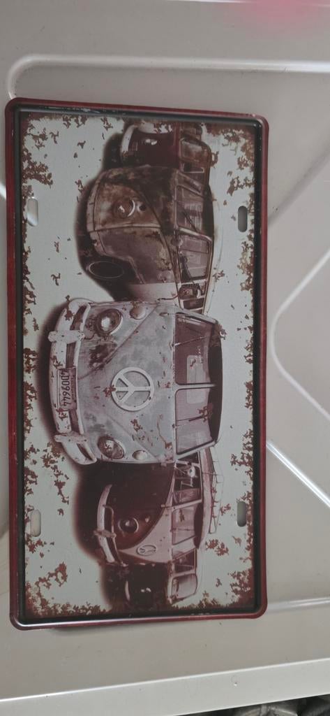 Vintage VW Bus Metalen Wanddecoratie, Ophalen of Verzenden, Nieuw, Minder dan 70 cm