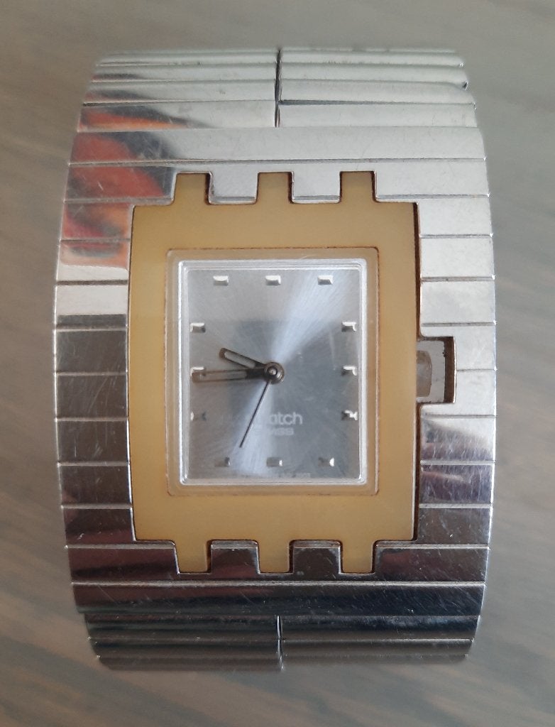 swatch dameshorloge, Sieraden, Tassen en Uiterlijk, Horloges | Dames, Staal, Gebruikt, Staal, Polshorloge