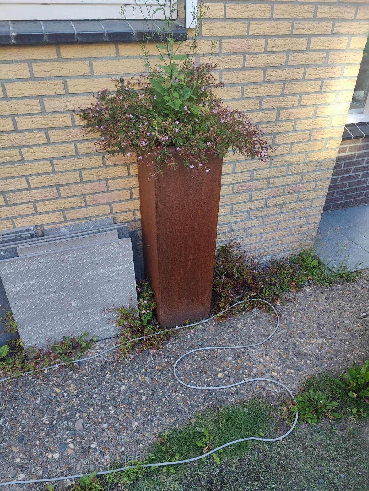 Cortenstalen staande plantenbak, Ophalen, Gebruikt, Minder dan 60 cm, Vierkant