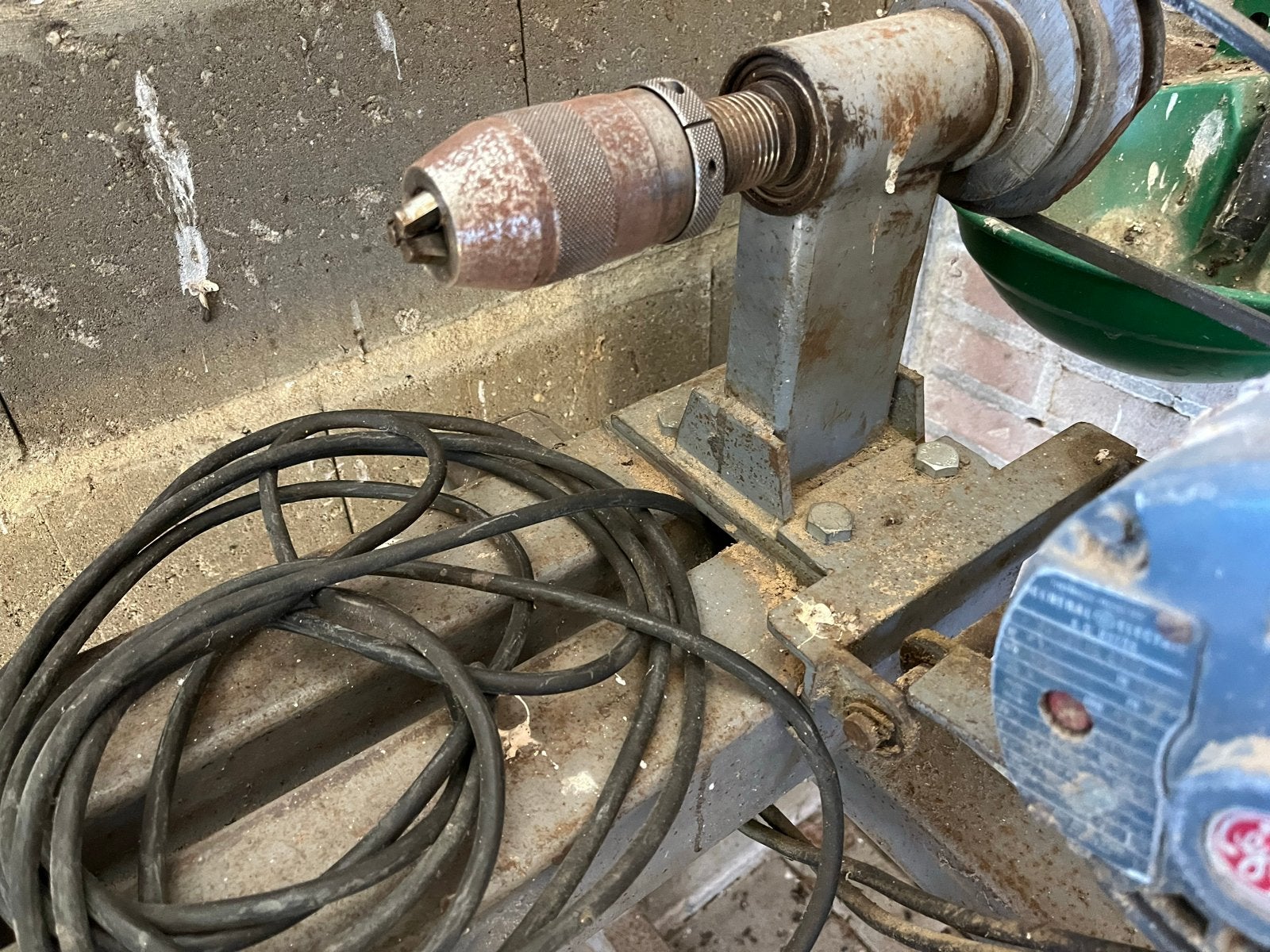 Robuuste Houtdraaibank met General Electric Motor, Ophalen of Verzenden, Gebruikt, Houtdraaibank, 500 tot 1000 mm