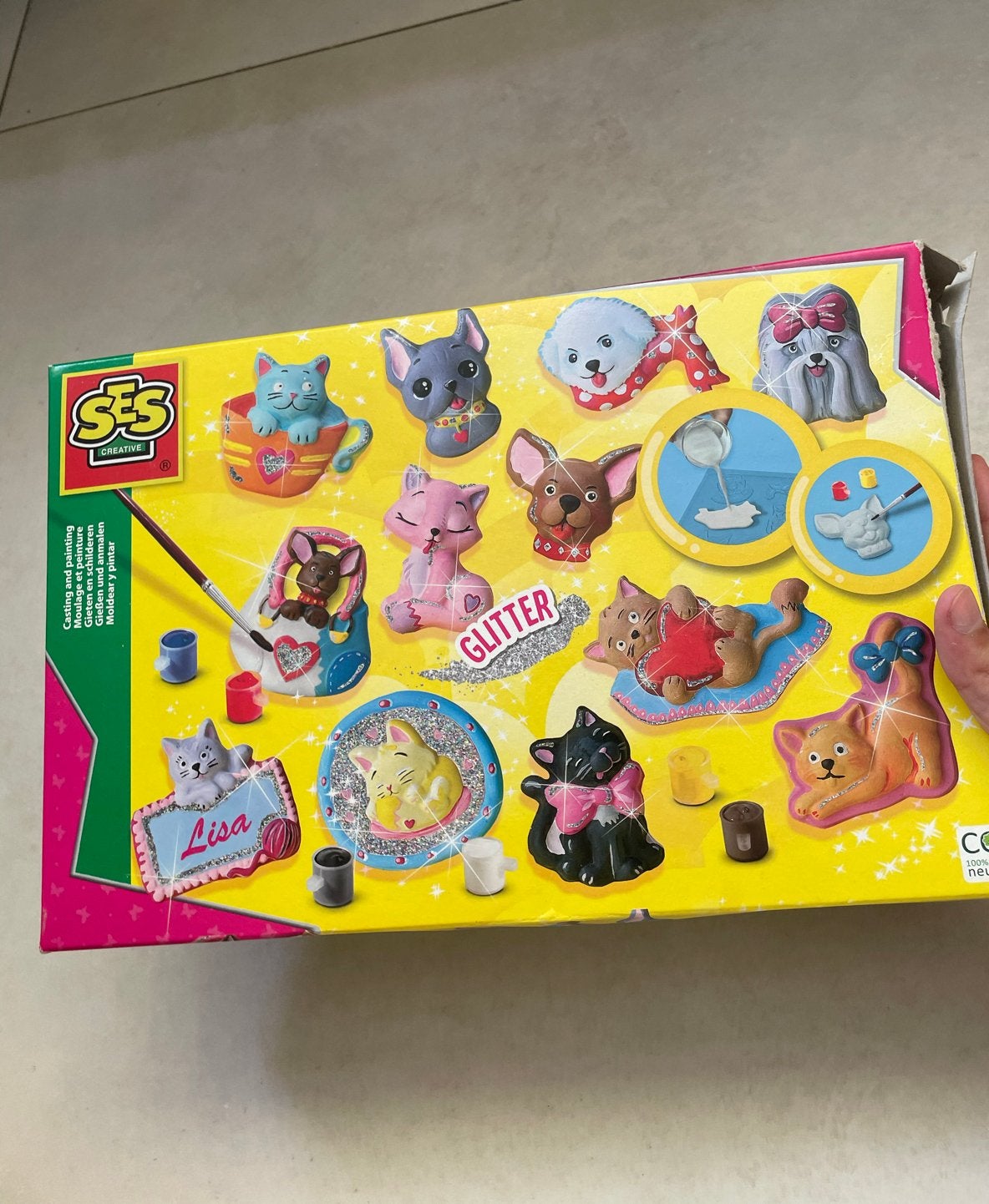 SES Creative Gips gieten & schilderen katten en honden, Gebruikt, Dieren, Meerkleurig, Ophalen of Verzenden