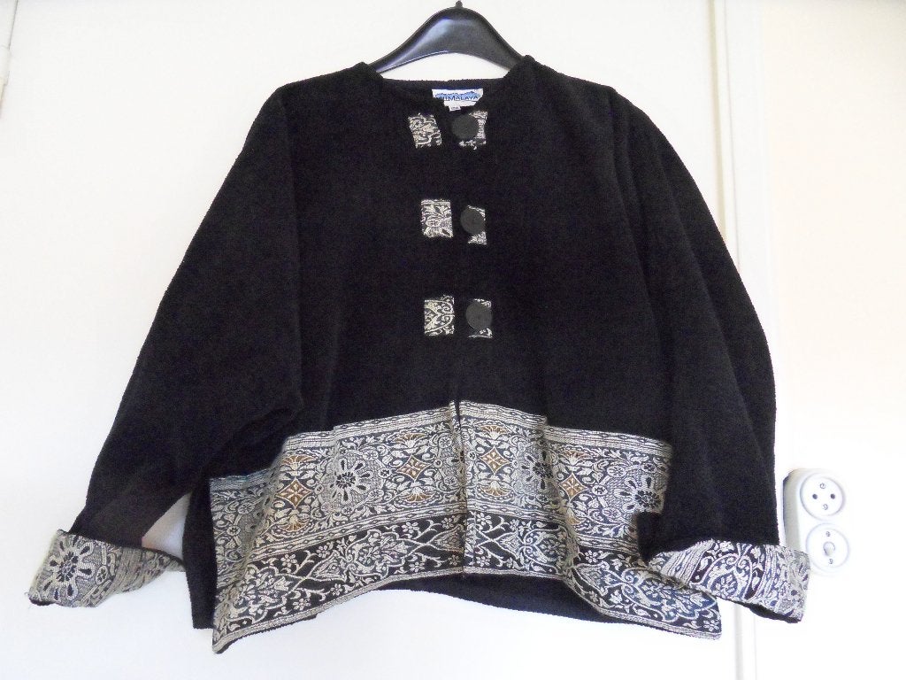 Apart,uniek kort zwart jasje.Himalaya.Free size.100 % Cotto., Kleding | Dames, Zwart, Maat 46/48 (XL) of groter, Nieuw, Ophalen of Verzenden