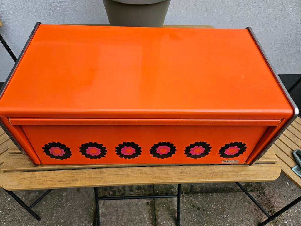 Vintage Brabantia broodtrommel oranje, Ophalen of Verzenden