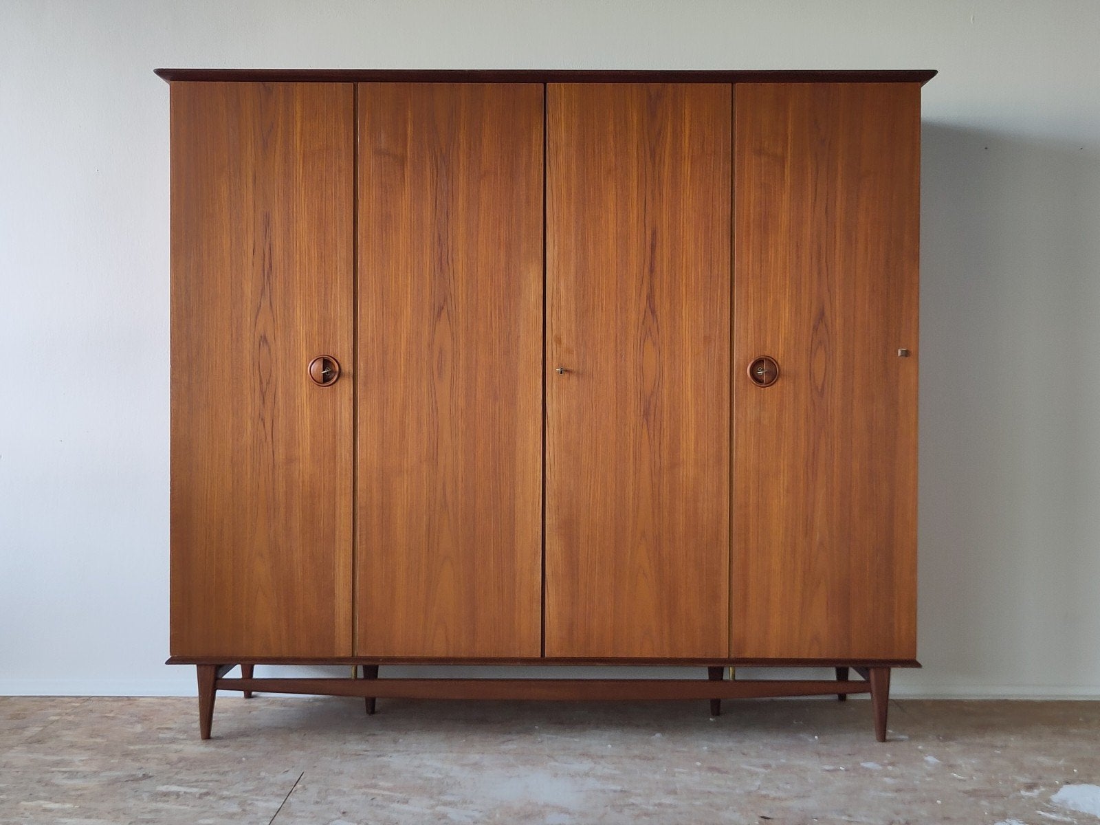 Vintage XL kledingkast Louis van Teeffelen Webe kast teak, Met deur(en), Gebruikt, ., Teakhout