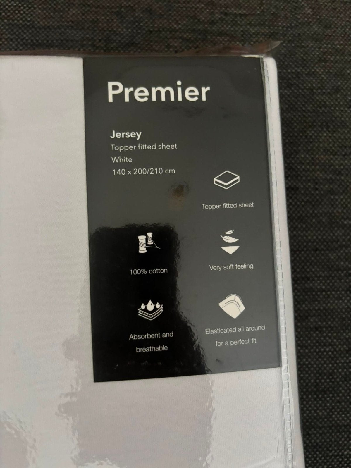 Dixxius Premier Jersey hoeslaken voor Topper Nieuw, Ophalen, Wit, Hoeslaken of Sloop, Nieuw