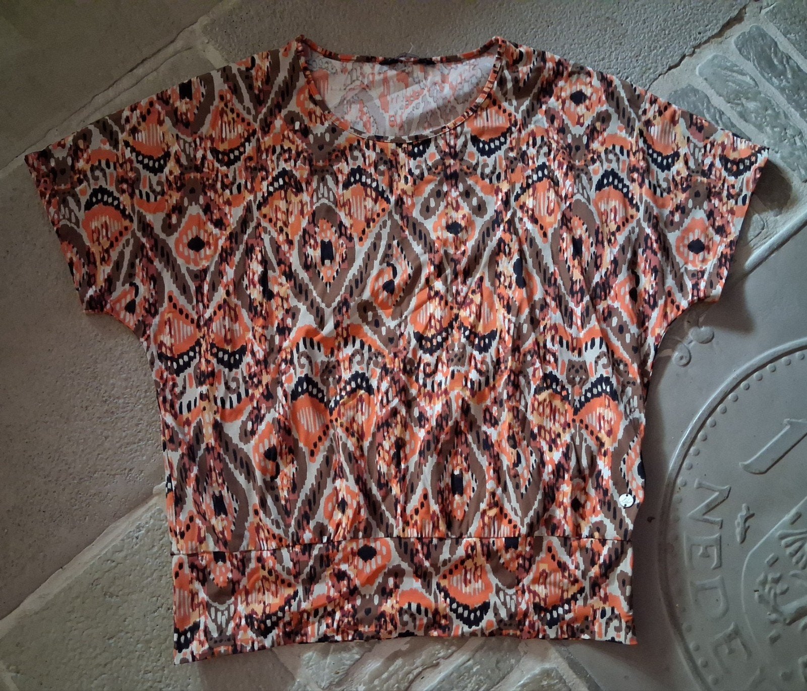 Lady Day Tuniek Travelstof Maat L, Kleding | Dames, Lady Day, Maat 42/44 (L), Oranje, Ophalen of Verzenden