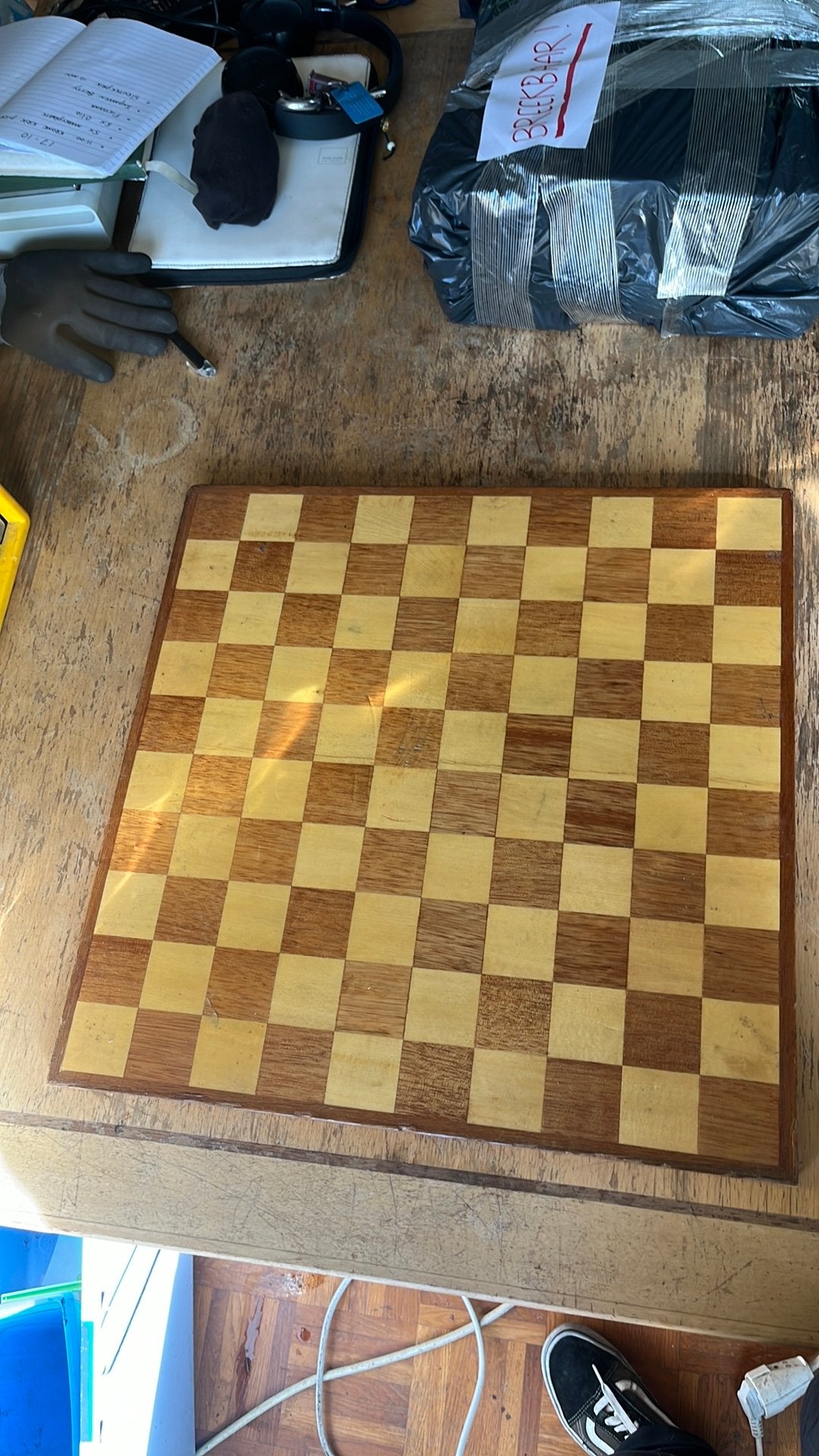 Houten schaakbord/dambord, Ophalen of Verzenden, Gebruikt