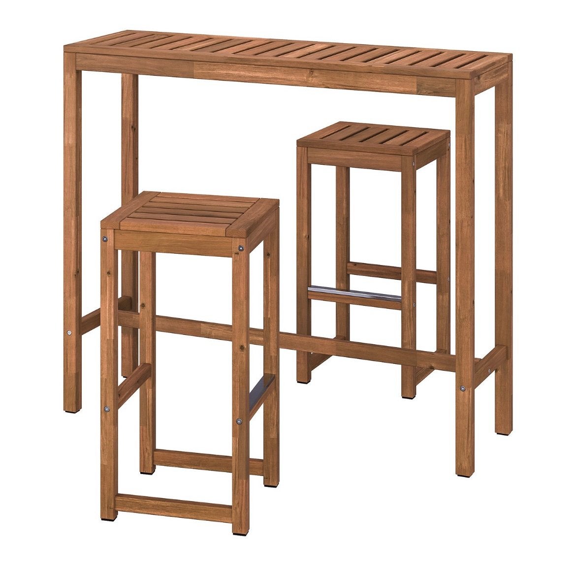 IKEA NÄMMARÖ bartafel met 2 barkrukken, Ophalen of Verzenden, Gebruikt, Rechthoekig, Hout
