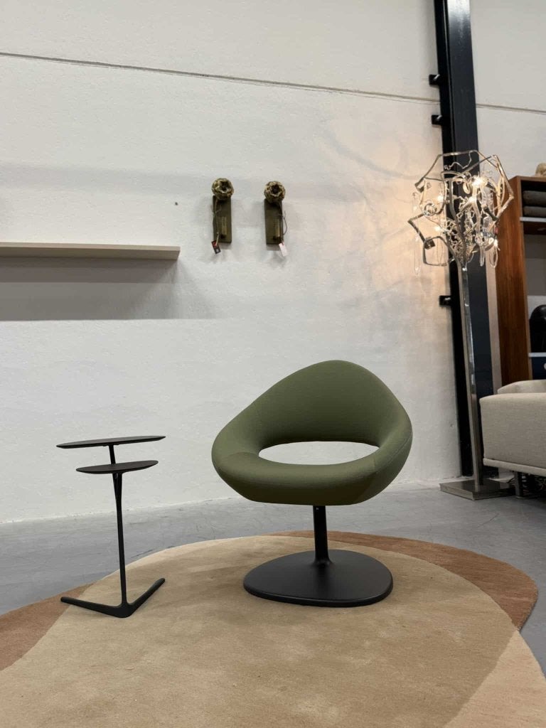 Nieuw Artifort Shark Lounge Draaifauteuils groen stof Stoel, Minder dan 75 cm, Nieuw, Ophalen of Verzenden, Stof