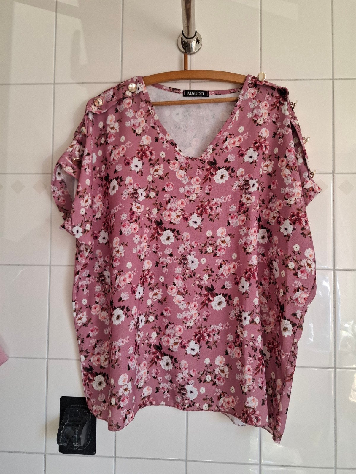 Maudd bloes met bloemenprint, maat 46/48 #78, Kleding | Dames, Maudd, Maat 46/48 (XL) of groter, Ophalen of Verzenden, Korte mouw